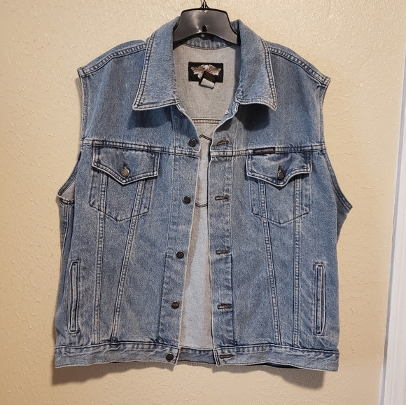Harley-Davidson Other - Harley Davidson Denim Vest Size Large